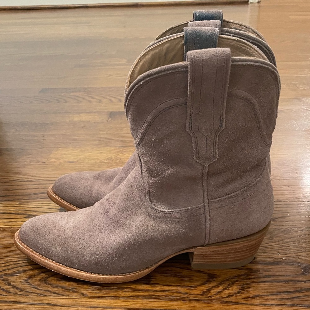 Tecovas short suede cowboy boots
